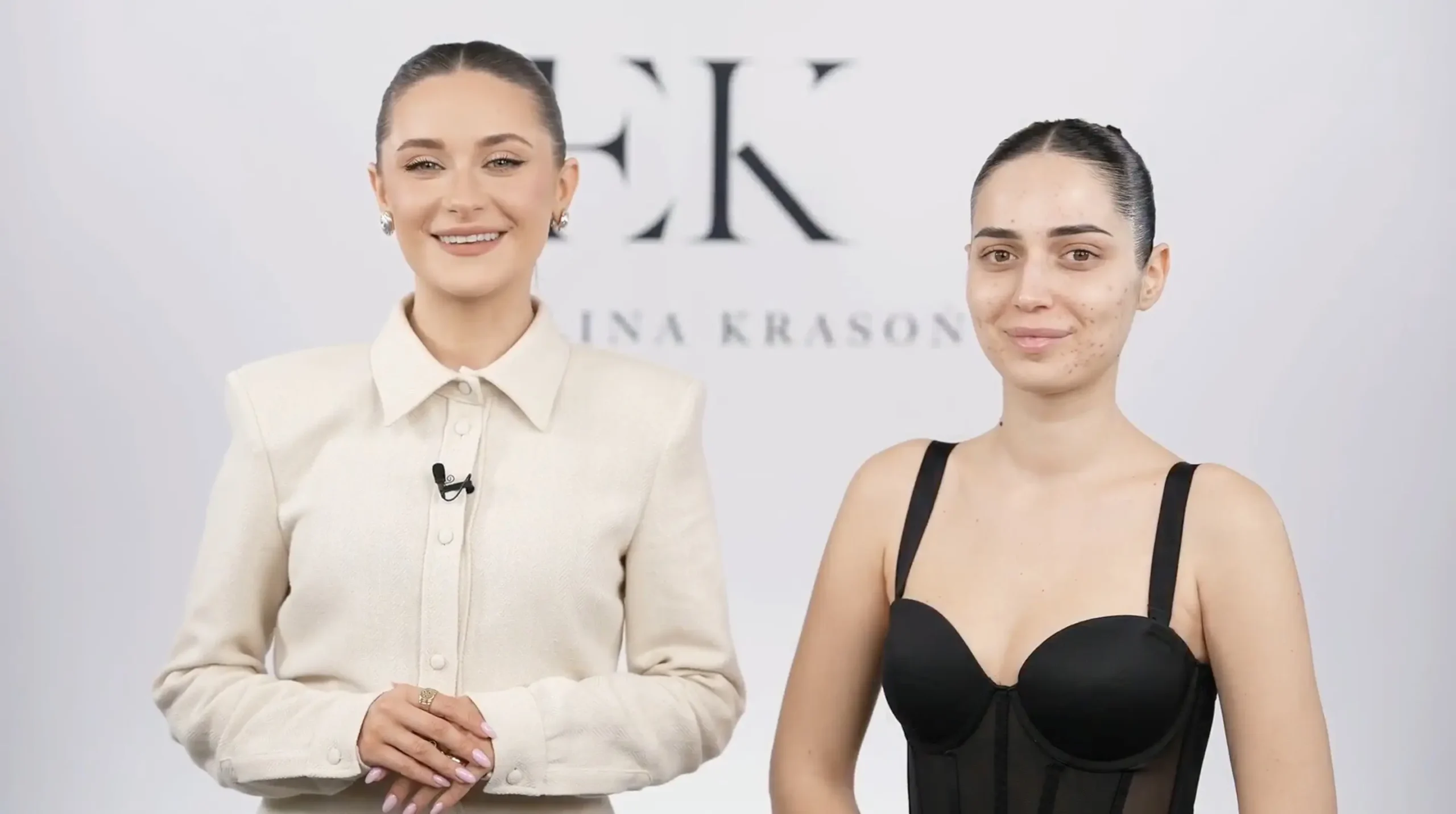 Ewelina Krasoń prezentuje zasady makijażu cery problematycznej podczas szkolenia online